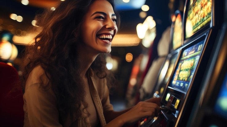 Antarmuka Casino Hold'em di drag slot dengan kartu dealer dan pemain